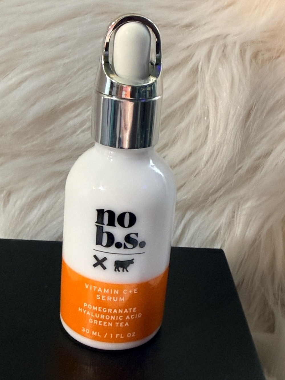 no b.s. Vitamin C + E Serum — White & Orange Dropper Bottle Sealed